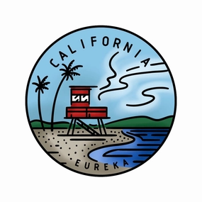 fiber bestselling 50 States Circles - 2X2 Stamp Set - California