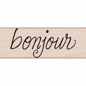 classic single Bonjour Message Rubber Stamp