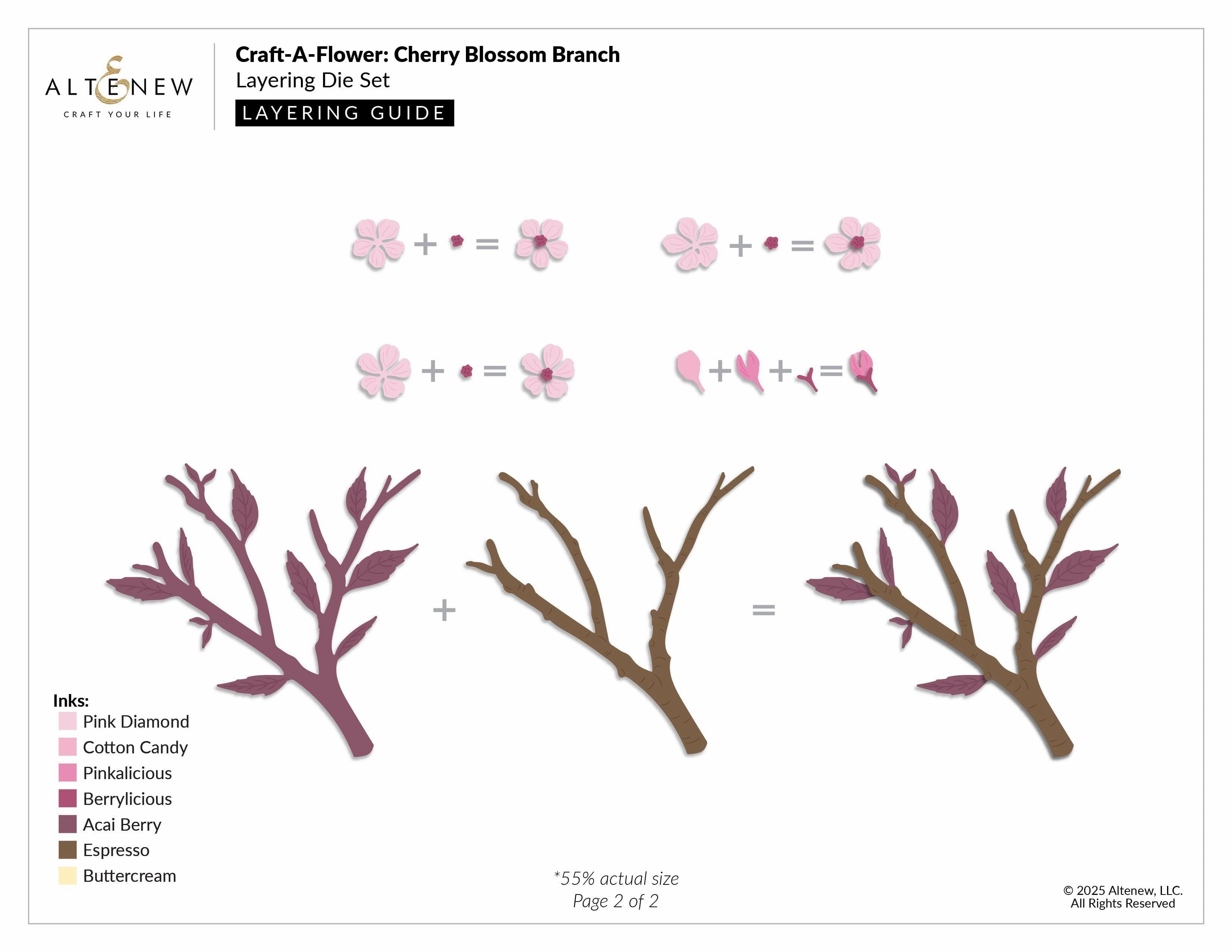 refined vivid Craft-A-Flower: Cherry Blossom Branch Layering Die Set