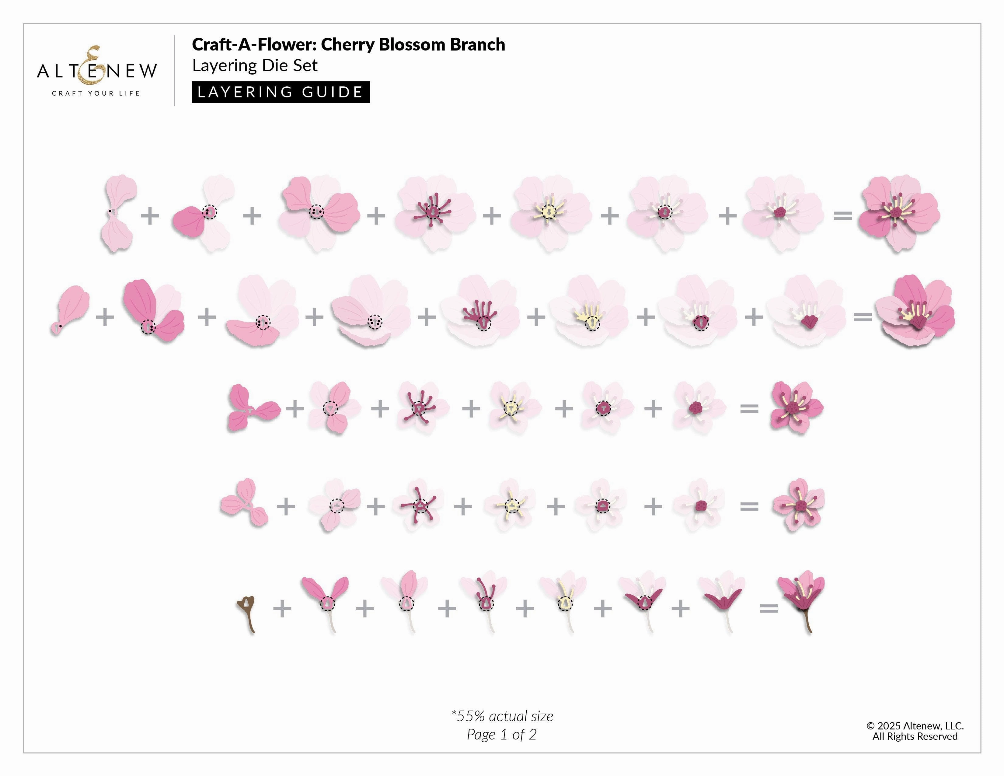 Craft-A-Flower: Cherry Blossom Branch Layering Die Set heatproof