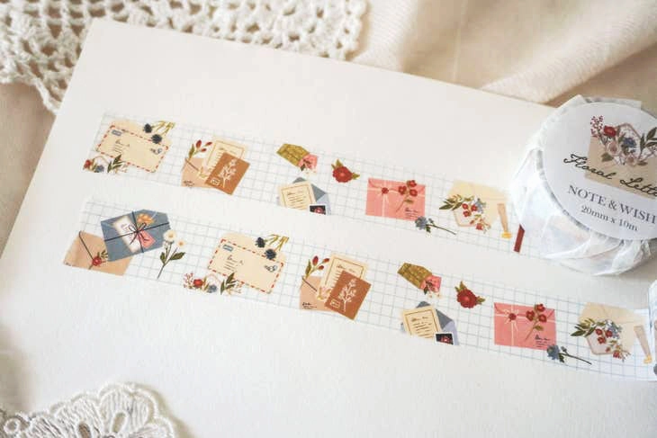 luxury glass Floral Letters Washi Tape