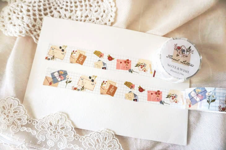 shiny superior Floral Letters Washi Tape