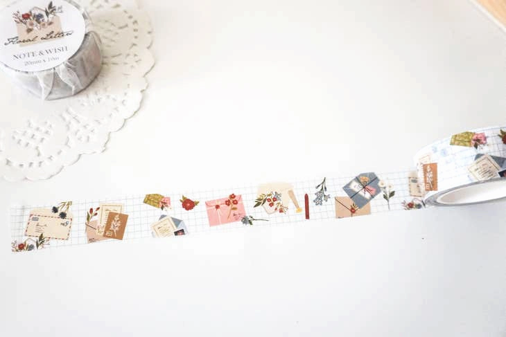 Floral Letters Washi Tape ceramic large
