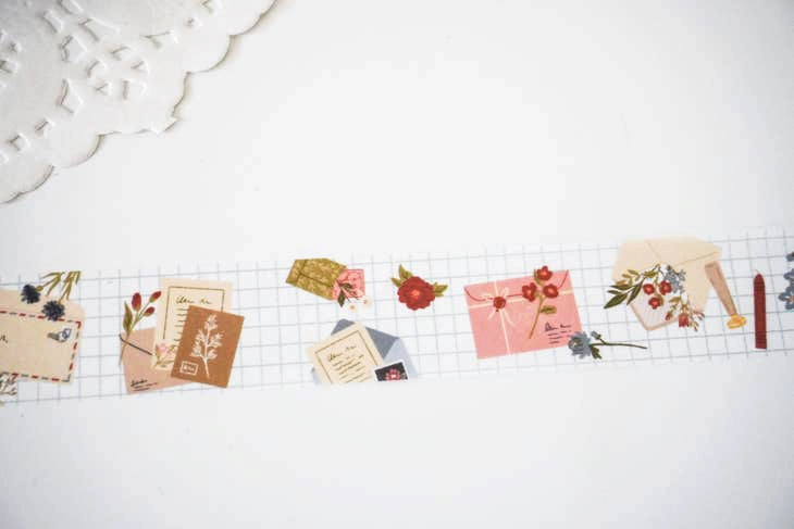 classic lasting Floral Letters Washi Tape
