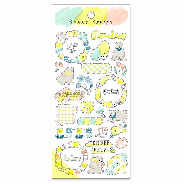 magnetic Sunny Sketch Bear Sticker