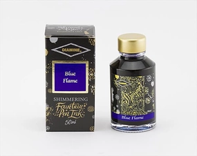 Diamine Shimmer 50Ml Fountain Pen Ink - Blue Flame springloaded