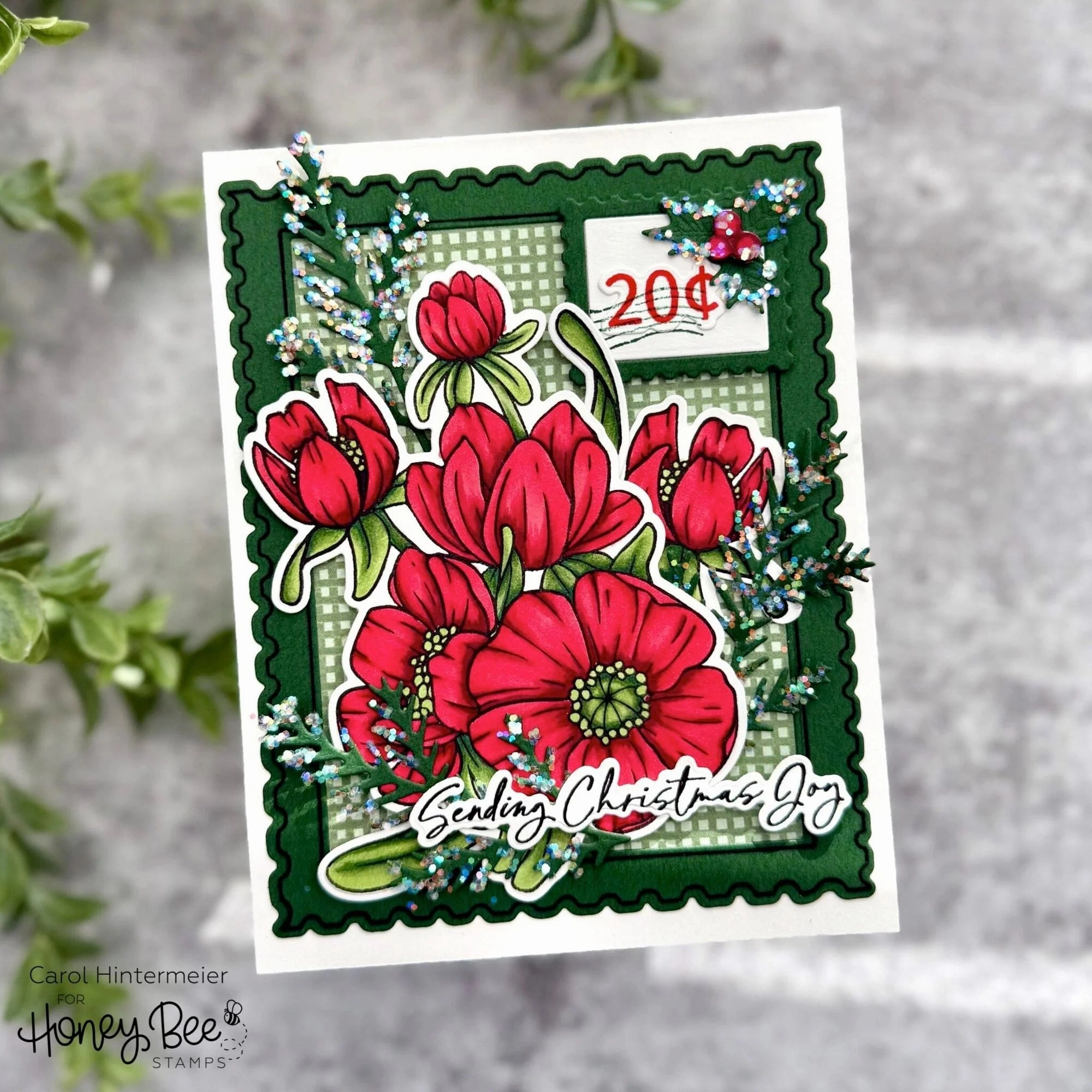 Postmarked: Holiday - 6X8 Rubber Cling Stamp Set bold recycled