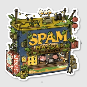 Spam Can Musubi Store Sticker deluxe daily