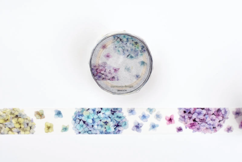 linen Reminiscence Hydrangea Washi Tape Round Top Insomnia Design