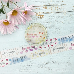 For You Pattern Washi Tape Round Top modern square