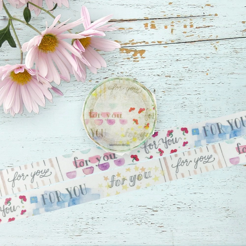 For You Pattern Washi Tape Round Top modern square