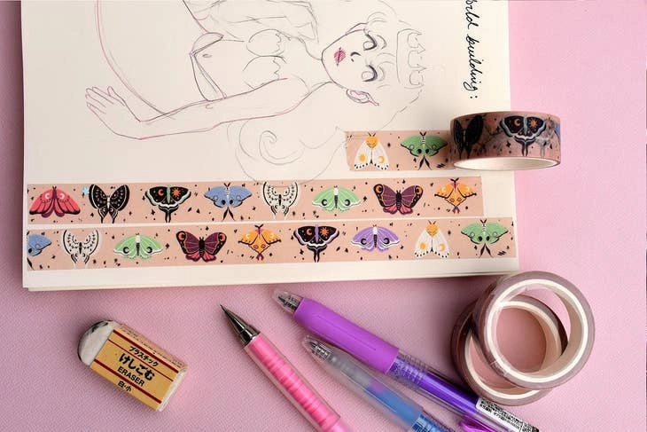 Whimsical Moths Washi Tape bulk