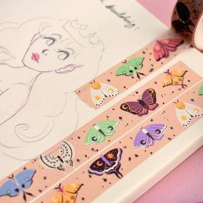 Whimsical Moths Washi Tape organic