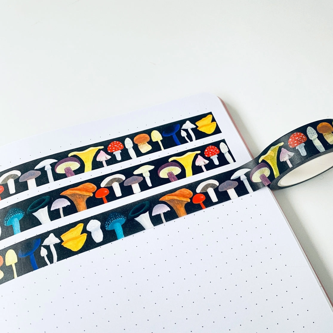 short collapsible British Mushrooms Washi Tape