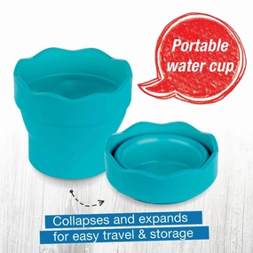 lasting Faber-Castell Collapsible Paint Water Cup - Teal