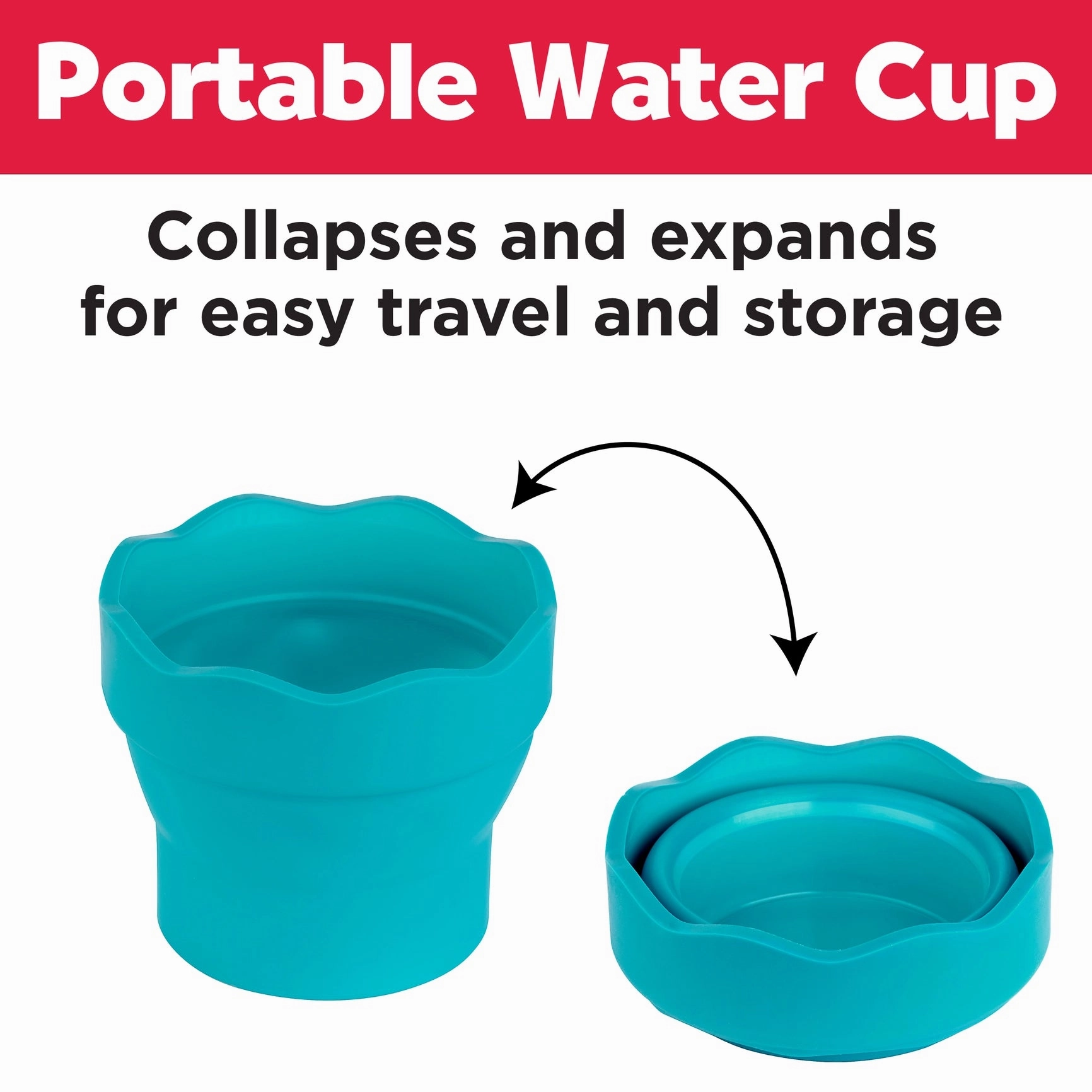 Faber-Castell Collapsible Paint Water Cup - Teal budget