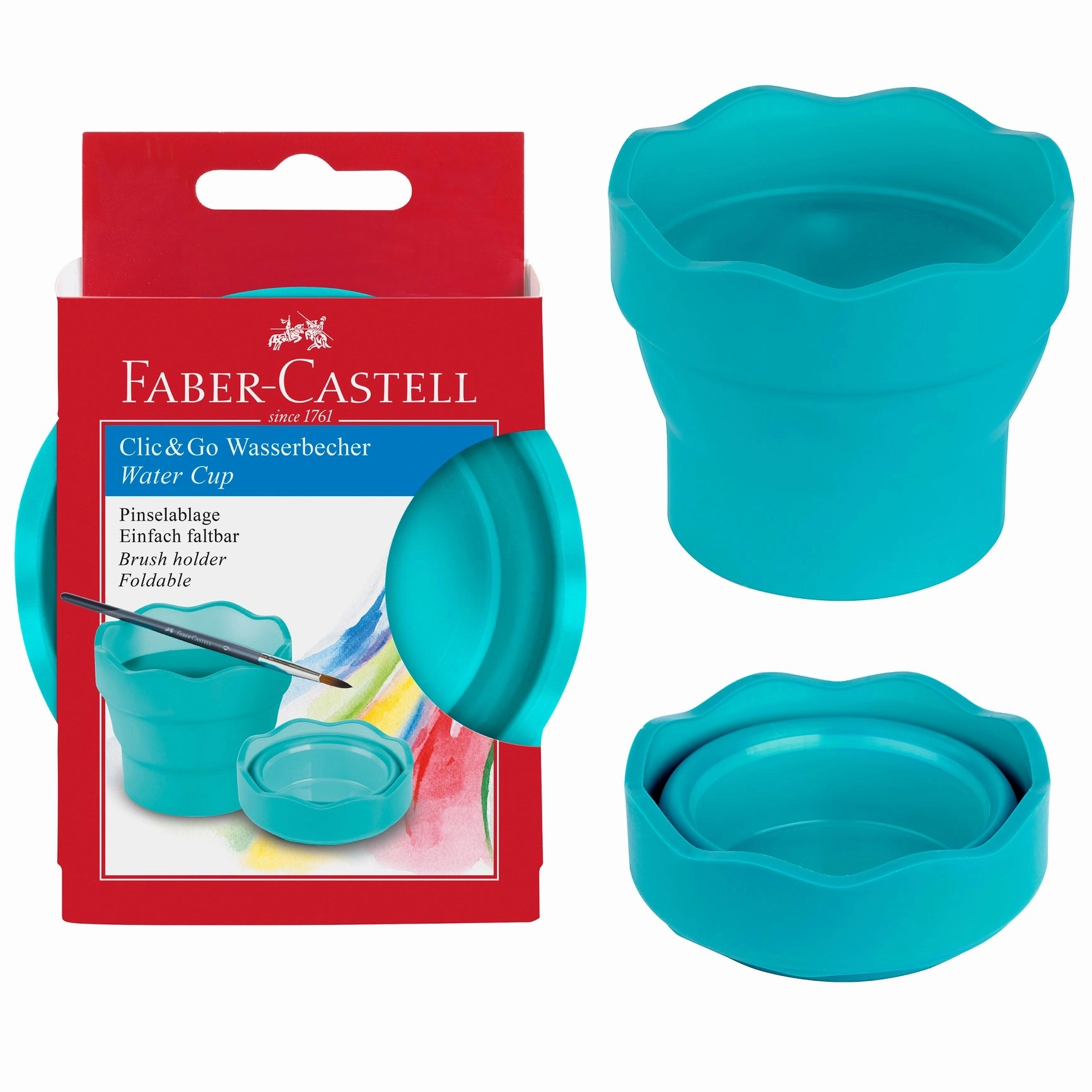 new Faber-Castell Collapsible Paint Water Cup - Teal