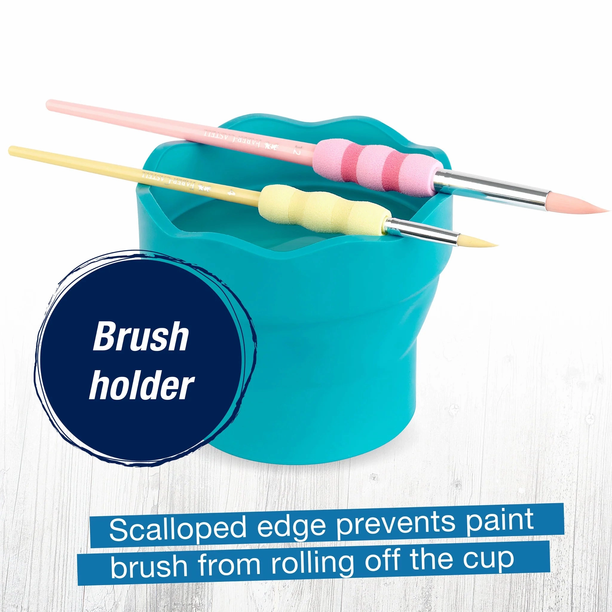 large Faber-Castell Collapsible Paint Water Cup - Teal