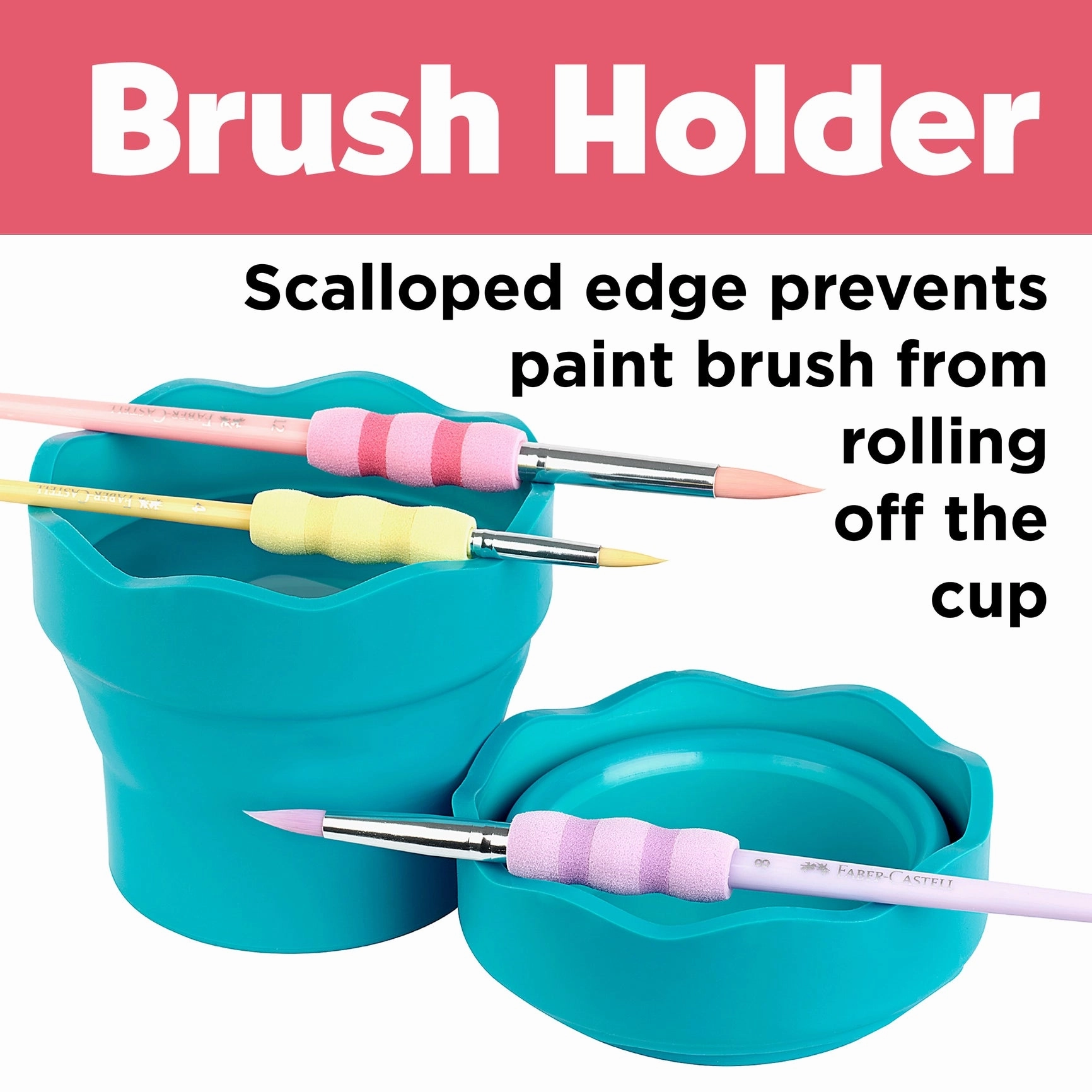 Faber-Castell Collapsible Paint Water Cup - Teal expandable