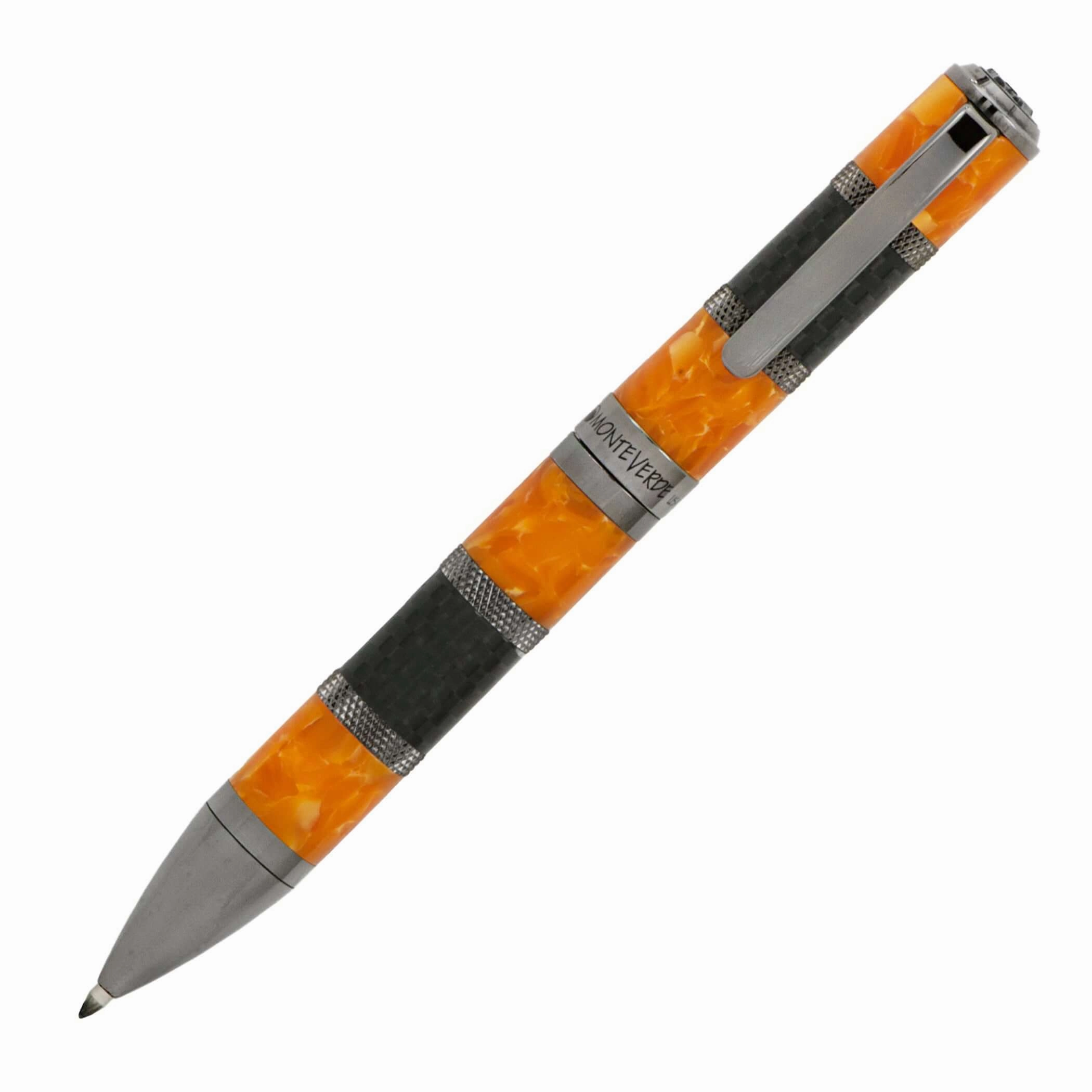 minimalist stackable Monteverde Regatta Sport Orange/Carbon Ballpoint Pen