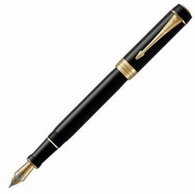 Parker Duofold Classic Black Gt Centennial Fountain Pen solid minimalist