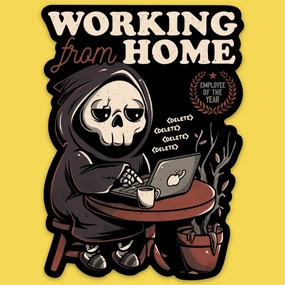 Working From Home Vinyl Sticker biodegradable earthy