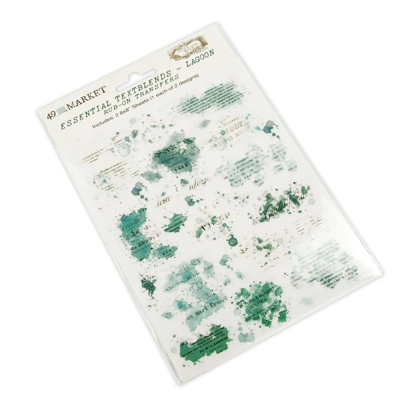 plastic 49 And Market Rub On Transfers - Essential Text Blends - Lagoon