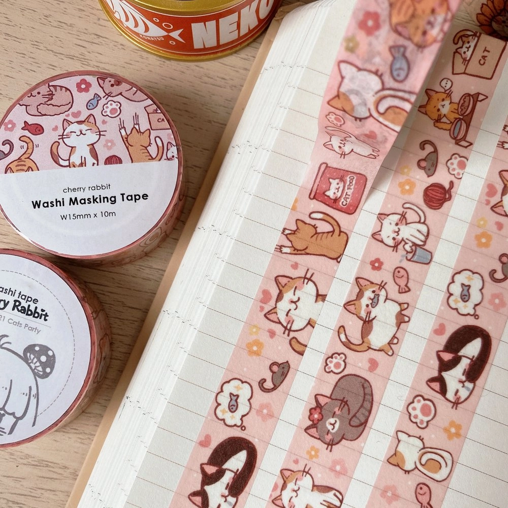 Cats Party Washi Tape maxi valuable