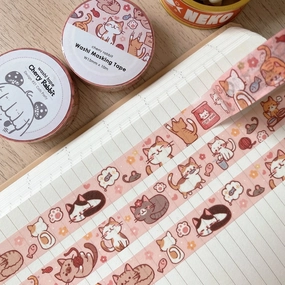 Cats Party Washi Tape muted retro