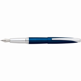 Cross Atx Blue Lacquer Fountain Pen retractable premium