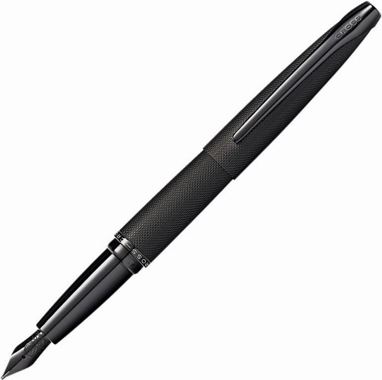 Cross Atx Brushed Black Pvd Diamond Pattern Fountain Pen classic retro