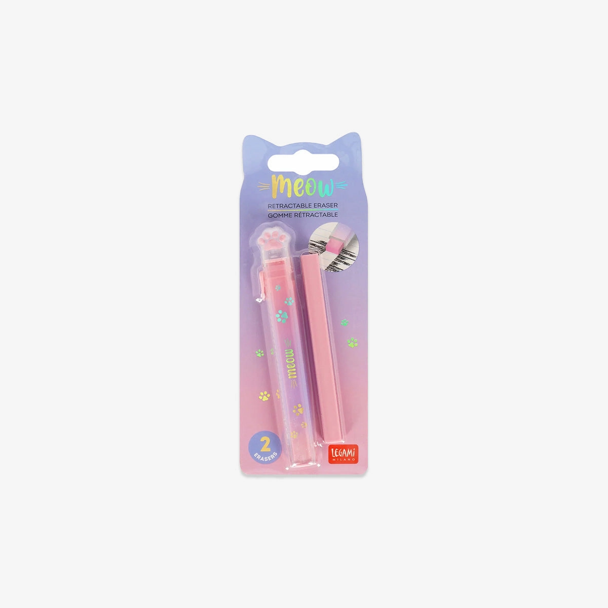 Retractable Eraser With Refill // Meow cotton
