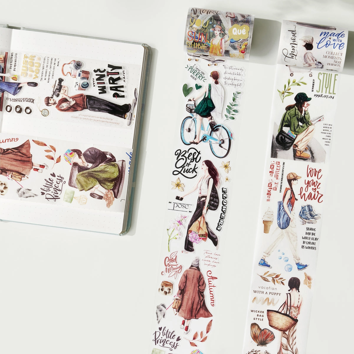 Pre-Cut Sidewalk Stories Wide Washi / Pet Tape vivid automatic