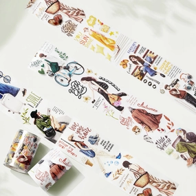 vivid glossy Pre-Cut Sidewalk Stories Wide Washi / Pet Tape