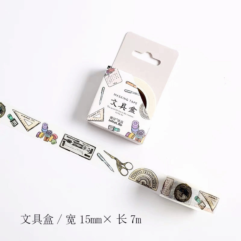 Stationery Box Washi Tape round springloaded
