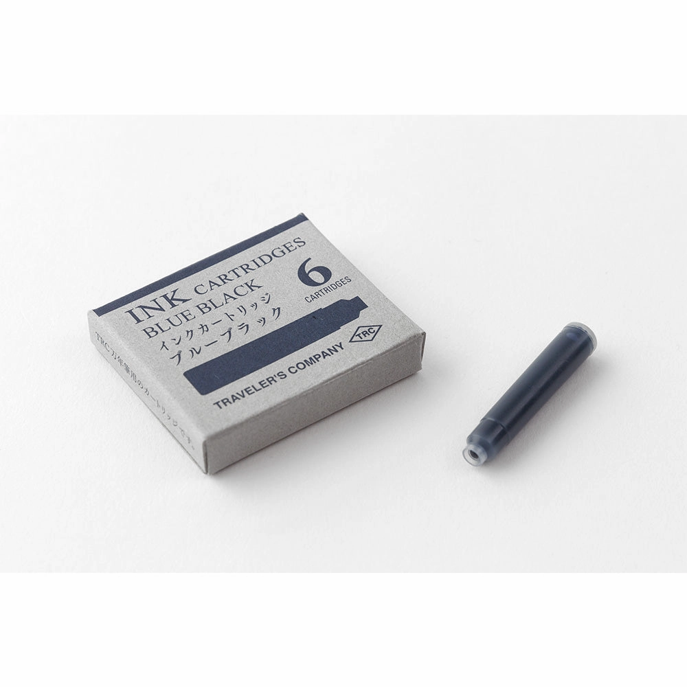 Traveler'S Company Fountain / Rollerball Pen Ink Cartridges (Blue Black) sleek top
