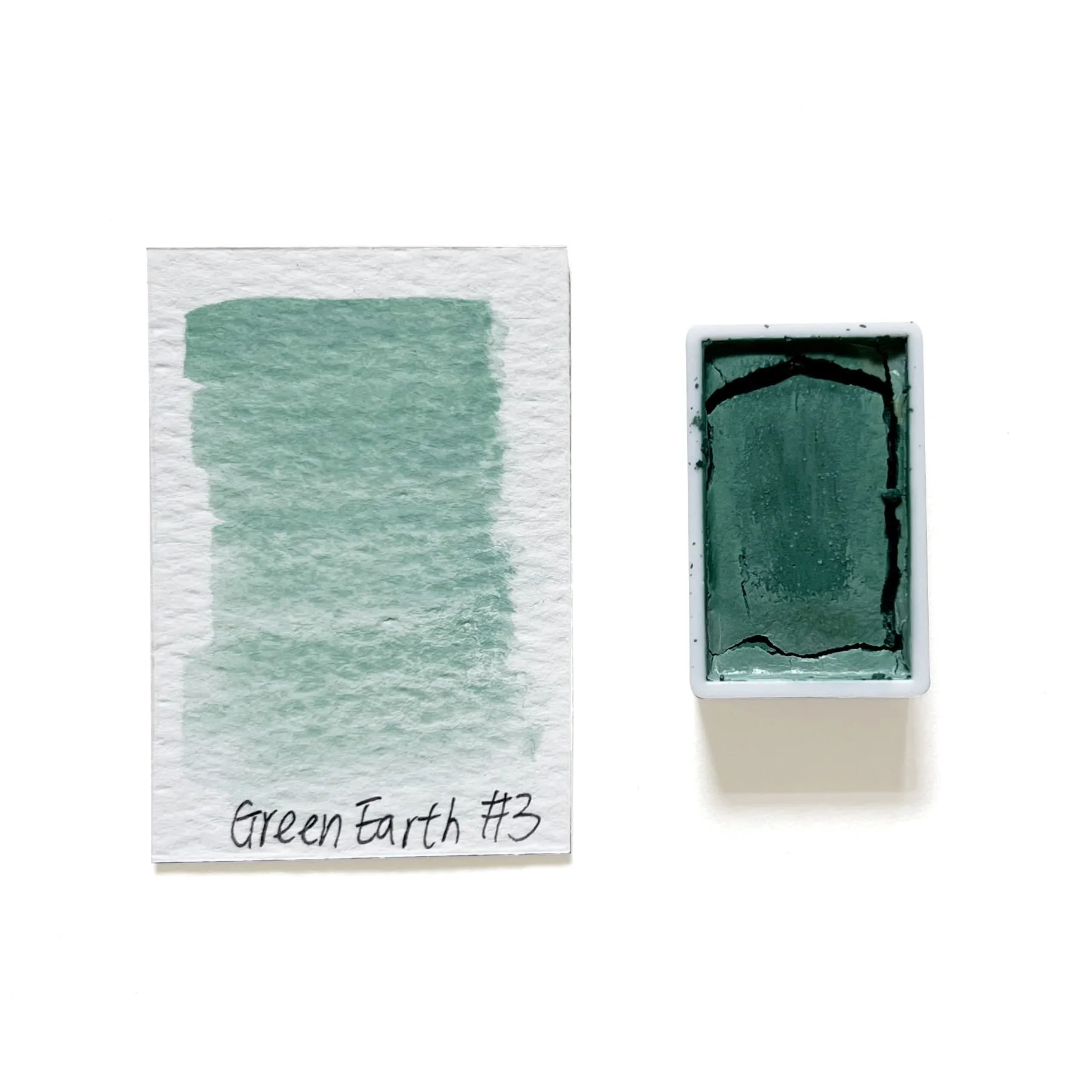 Green Earth #3 Pg23 - Artist Grade Handmade Honey Based Watercolor Paint Full Pan 3.2Ml slim