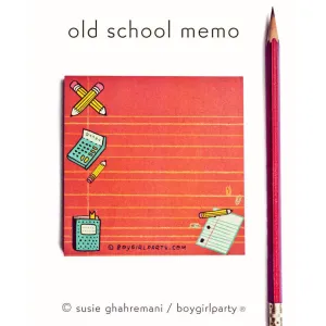 Retro School Supplies Notepad original top