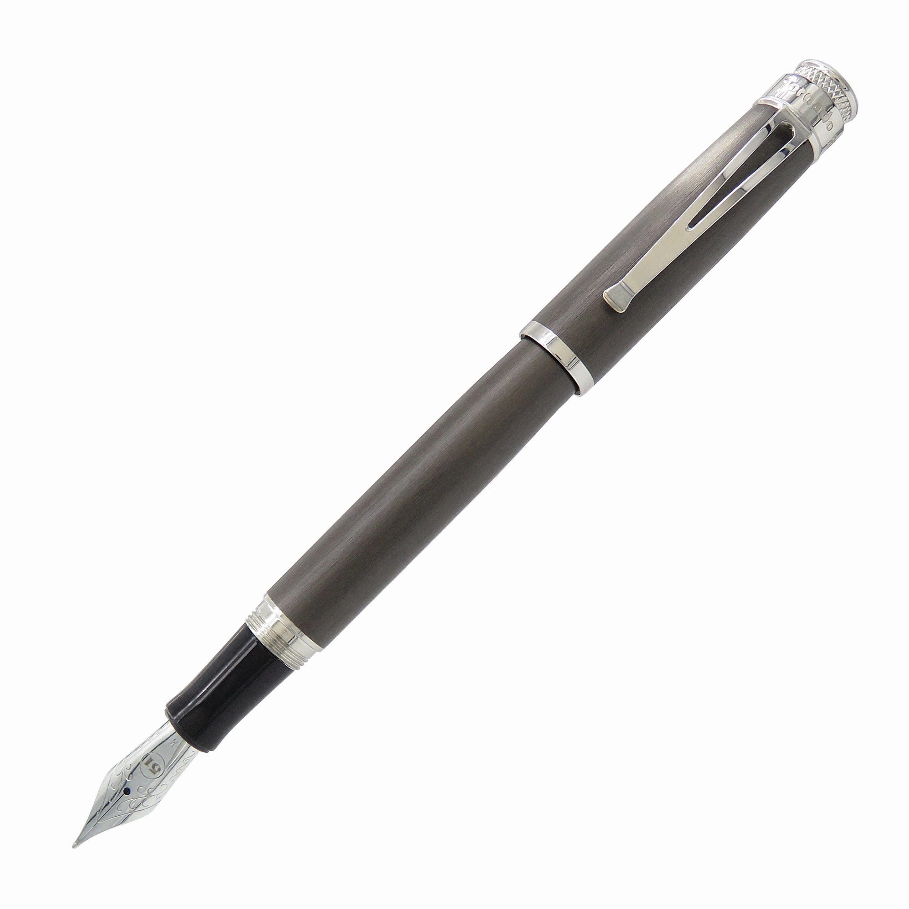 exclusive slim Retro 1951 Tornado Black Nickel Platinum Fountain Pen