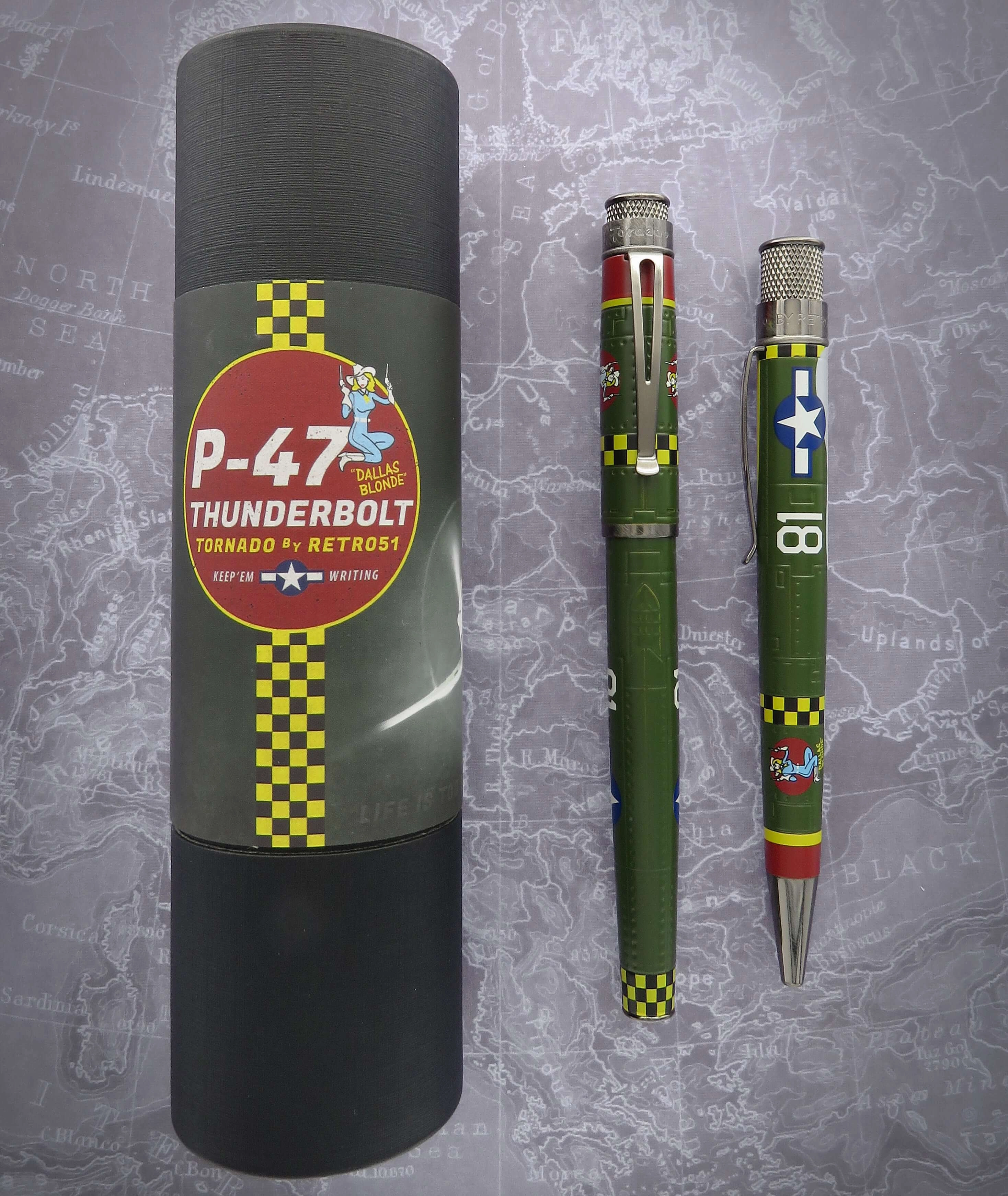exclusive Retro 1951 Tornado Metalsmith P-47 Thunderbolt Rollerball Pen