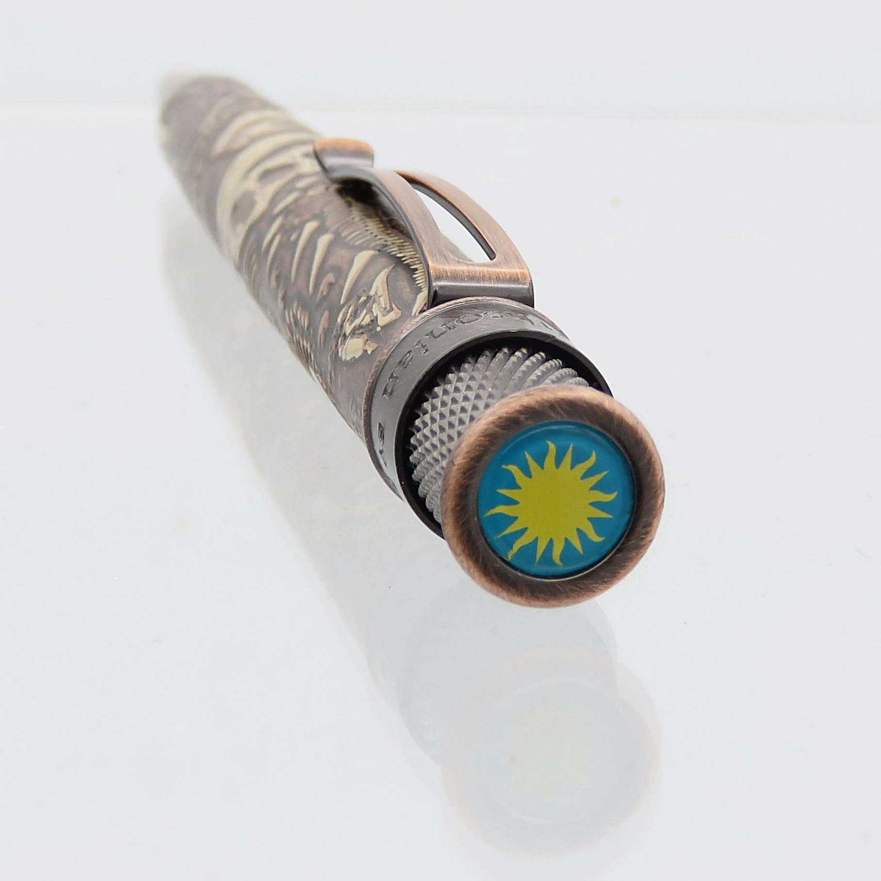 Retro 1951 Tornado Smithsonian Dino Fossil Rollerball Pen colorful ceramic