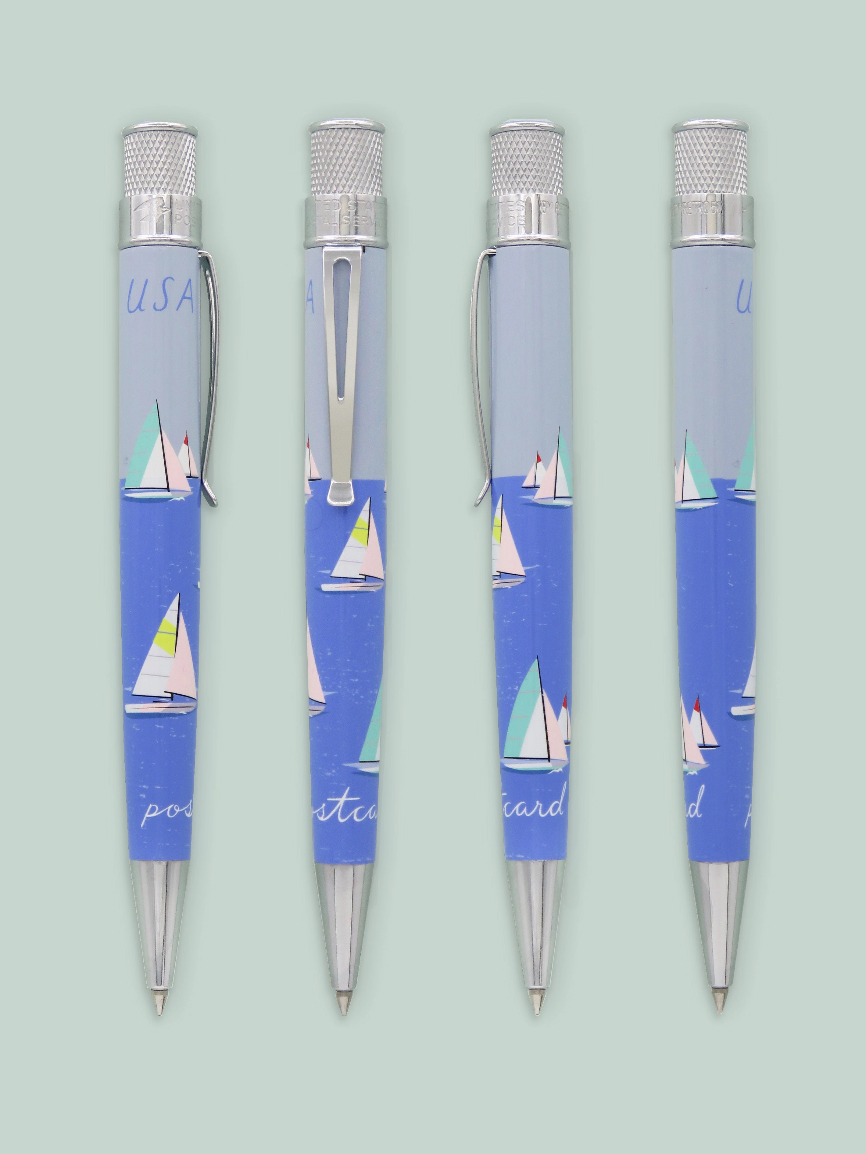 resin Retro 1951 Tornado U.S. Postal Service Sailboats 2023 Rollerball Pen