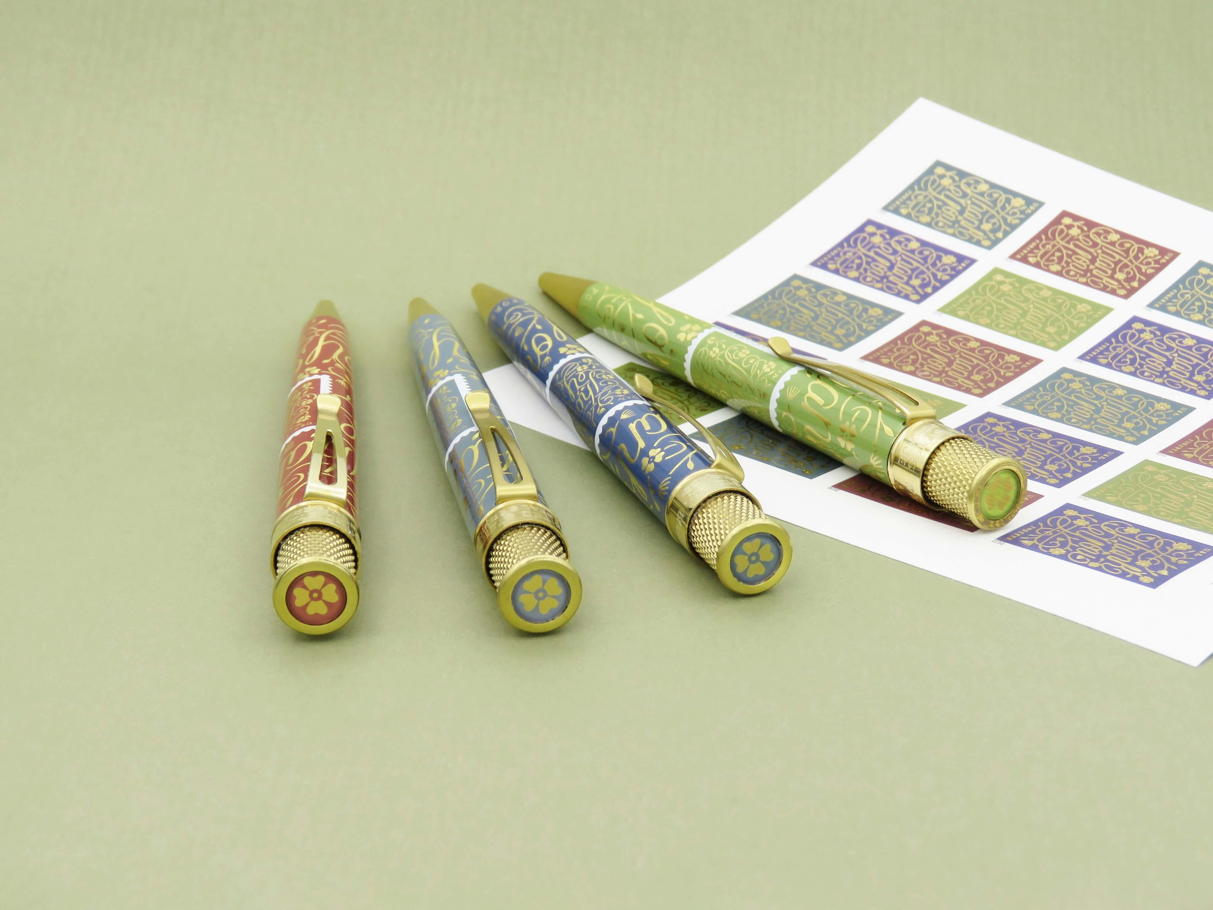 Retro 1951 Tornado U.S. Postal Service Thank You Muted Green Rollerball Pen rubber automatic