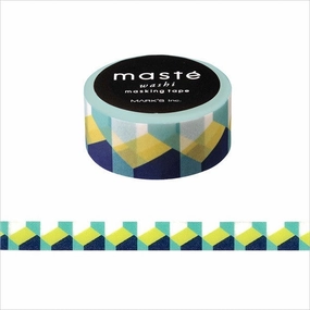Retro Block Pattern Japanese Washi Tape ? Multi Line Mast Masking Tape stackable washable