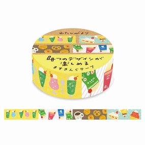 waterproof glossy Retro Cafe Washi Tape