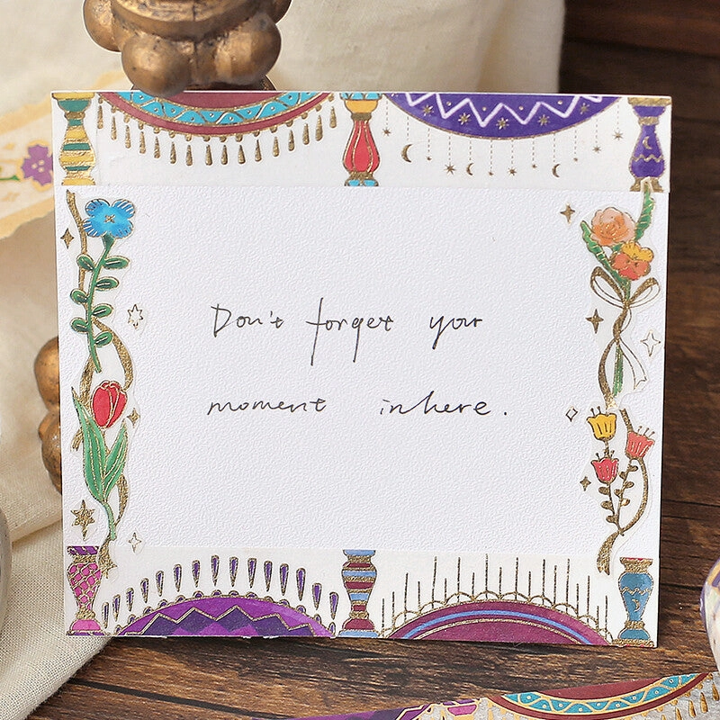 linen Retro Curtains Washi Tape Bgm