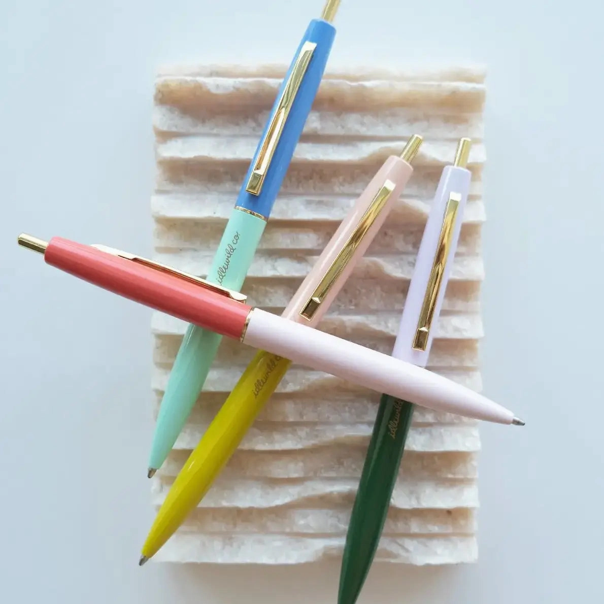 Retro Duo Tone Ball Point Pens (Set Of 4) plastic