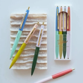 antislip reliable Retro Duo Tone Ball Point Pens (Set Of 4)