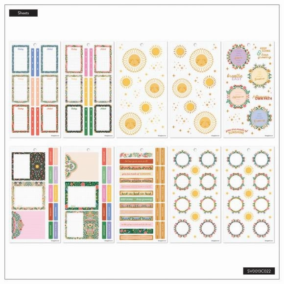 bundle flat Happy Planner Classic Sticker Value Pack - Golden Meadow By Caroline Alfreds