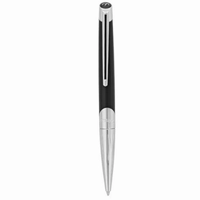 mini sturdy St Dupont Defi Millenium Shiny Black & Silver Ballpoint Pen